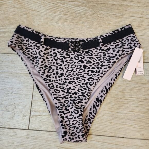 Victoria Secret Pink Black cheetah print bikini Size Medium - Picture 3 of 10